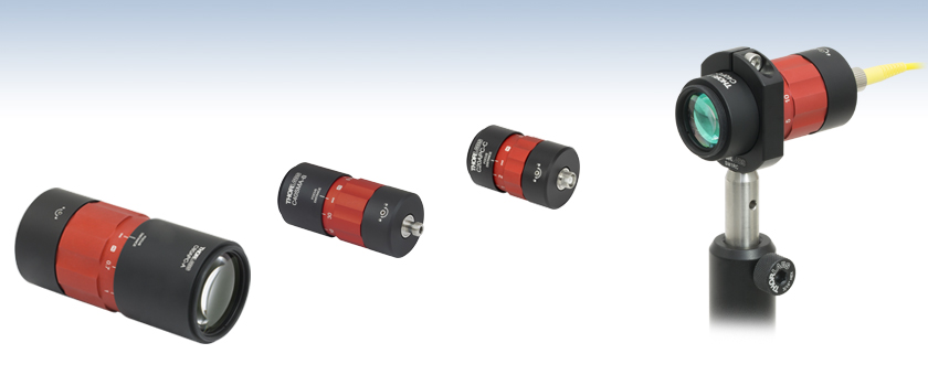 Achromatic Collimators, Adjustable Large-Beam Fiber Focus