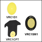 Fluorescing Alignment Disks for UV/Visible Source, Slow-Fading Phosphor