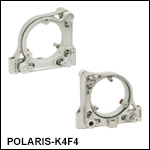 Ø4in Polaris<sup>®</sup> Low-Distortion Ruggedized Kinematic Mirror Mount, 2 Adjusters