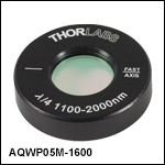 Ø1/2in Mounted Achromatic Quarter-Wave Plates with Ø1in Mount