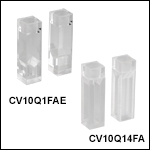 Synthetic Quartz Glass Cuvettes with Stoppers, 4 Polished Sides