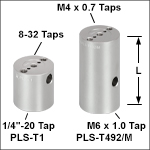 Ø1in (Ø25.0 mm) Posts for Polaris<sup>®</sup> Mirror Mounts, Threaded Mounting Holes