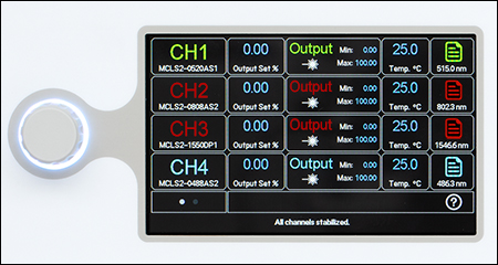 Home Screen of MCLS2 Laser Source