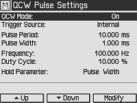 QCW Settings Screen