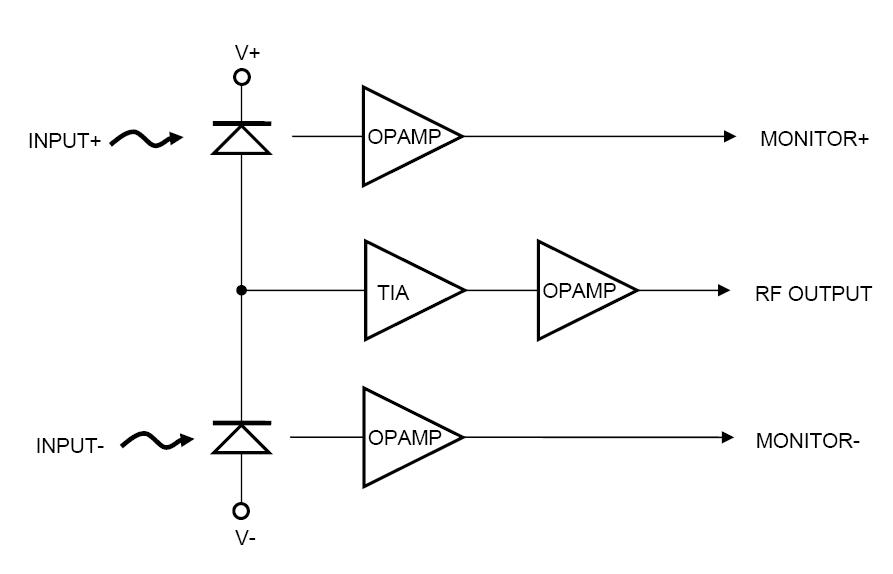 Large-Area Balanced Amplified Photodetectors