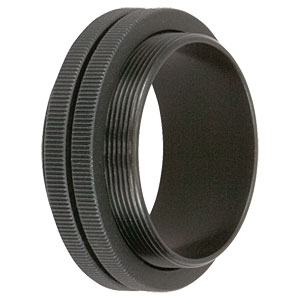 SM1T2 - SM1 (1.035in-40) Coupler, External Threads, 0.5in Long, Two Locking Rings