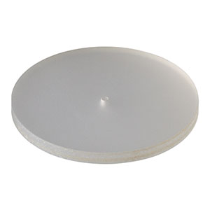 DG10-1500-H1 - Frosted Glass Alignment Disk, Ø1in w/ Ø1 mm Hole