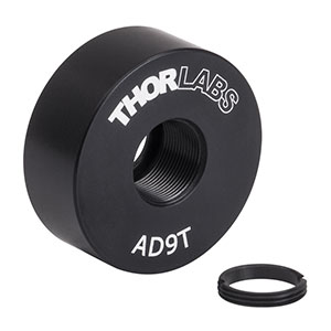 AD9T - Ø1in OD Adapter for Ø9 mm Optic, Internally Threaded, 0.38in Thick