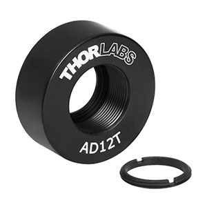AD12T - Ø1in OD Adapter for Ø12 mm Optic, Internally SM05 Threaded, 0.38in Thick