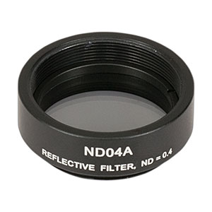 ND04A - Reflective Ø25 mm ND Filter, SM1-Threaded Mount, Optical Density: 0.4