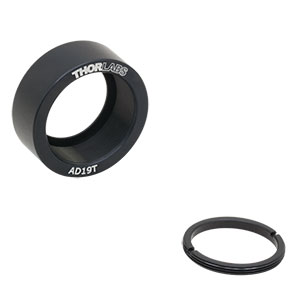 AD19T - Ø1in OD Adapter for Ø19 mm Optic, Internally Threaded, 0.38in Thick