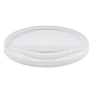 LB4913-532 - f = 125 mm, Ø1in UV Fused Silica Bi-Convex Lens, 532 nm V-Coat