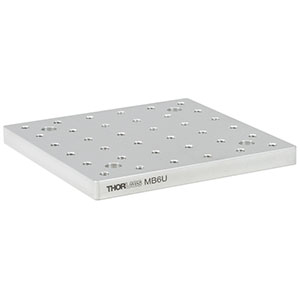 MB6U - Unanodized Aluminum Breadboard, 6in x 6in x 1/2in, 1/4in-20 Taps