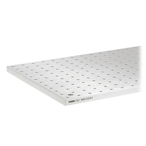 MB1224U - Unanodized Aluminum Breadboard, 12in x 24in x 1/2in, 1/4in-20 Taps