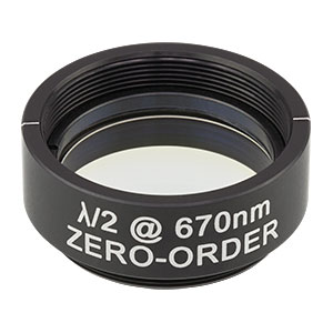 WPH10M-670 - Ø1in Zero-Order Half-Wave Plate, SM1-Threaded Mount, 670 nm