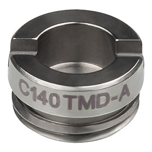 C140TMD-A - f = 1.5 mm, NA = 0.58, WD = 0.8 mm, Mounted Aspheric Lens, ARC: 350 - 700 nm