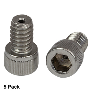 SH25S038V - 1/4in-20 Vacuum-Compatible Vented Cap Screw, 316 Stainless Steel, 3/8in Long, 5 Pack