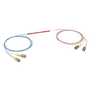 TW1300R3F2 - 2x2 Wideband Fiber Optic Coupler, 1300 ± 100 nm, 75:25 Split, FC/PC Connectors