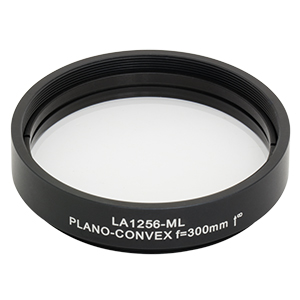 LA1256-ML - Ø2in N-BK7 Plano-Convex Lens, SM2-Threaded Mount, f = 300 mm, Uncoated