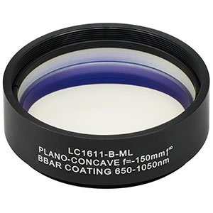 LC1611-B-ML - Ø2in N-BK7 Plano-Concave Lens, SM2-Threaded Mount, f = -150 mm, ARC: 650-1050 nm