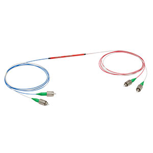TN1550R2A2 - 2x2 Narrowband Fiber Optic Coupler, 1550 ± 15 nm, 90:10 Split, FC/APC Connectors