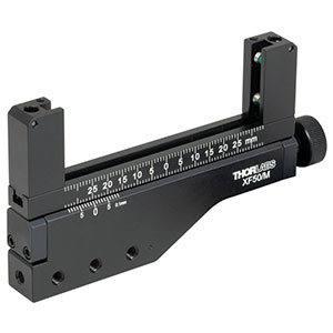 XF50/M - One-Axis 50 mm Translation Mount for 12.7 mm - 76.2 mm Rectangular Optics, M4 Taps