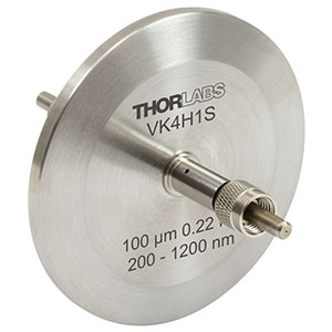 VK4H1S - Fiber Feedthrough for KF40 Flange, High OH, Ø100 µm Core, 200 - 1200 nm, 0.22 NA, SMA