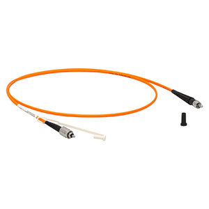 M142L01 - Ø400 µm, 0.22 NA, FC/PC-SMA Solarization-Resistant MM Fiber Patch Cable, 1 m Long