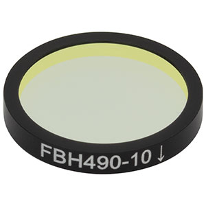 FBH490-10 - Hard-Coated Bandpass Filter, Ø25 mm, CWL = 490 nm, FWHM = 10 nm