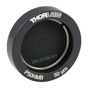 P50HMB - Ø1/2in Mounted Pinhole, 50 ± 3 µm Pinhole Diameter, Molybdenum