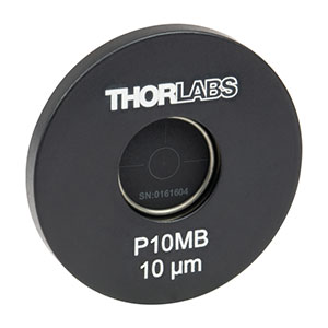 P10MB - Ø1in Mounted Pinhole, 10 ± 1 µm Pinhole Diameter, Molybdenum