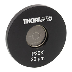 P20K - Ø1in Mounted Pinhole, 20 ± 2 μm Pinhole Diameter, Stainless Steel