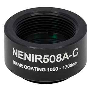 NENIR508A-C - Ø12.7 mm AR-Coated Absorptive Neutral Density Filter, SM05-Threaded Mount, 1050 - 1700 nm, OD: 0.8