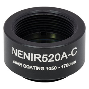 NENIR520A-C - Ø12.7 mm AR-Coated Absorptive Neutral Density Filter, SM05-Threaded Mount, 1050 - 1700 nm, OD: 2.0