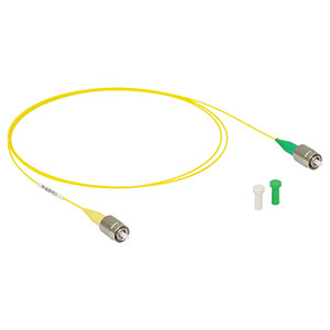 P5-S630Y-FC-1 - Single Mode Patch Cable with Pure Silica Core Fiber, 630 - 860 nm, FC/PC to FC/APC, Ø900 µm Jacket, 1 m Long