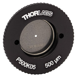 P500K05 - SM05-Threaded, Ø0.70in (17.8 mm) Mounted Pinhole, 500 ± 10 μm Pinhole Diameter, Stainless Steel