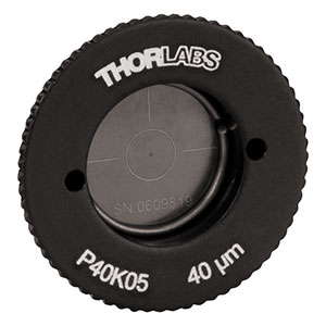 P40K05 - SM05-Threaded, Ø0.70in (17.8 mm) Mounted Pinhole, 40 ± 3 μm Pinhole Diameter, Stainless Steel