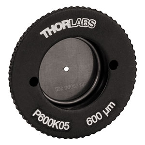 P600K05 - SM05-Threaded, Ø0.70in (17.8 mm) Mounted Pinhole, 600 ± 10 μm Pinhole Diameter, Stainless Steel