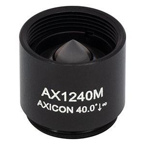 AX1240M - 40.0°, Uncoated UVFS, Ø1/2in (Ø12.7 mm) Axicon, SM05-Threaded Mount