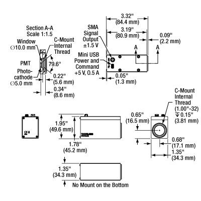 PMT2102 Dimensions